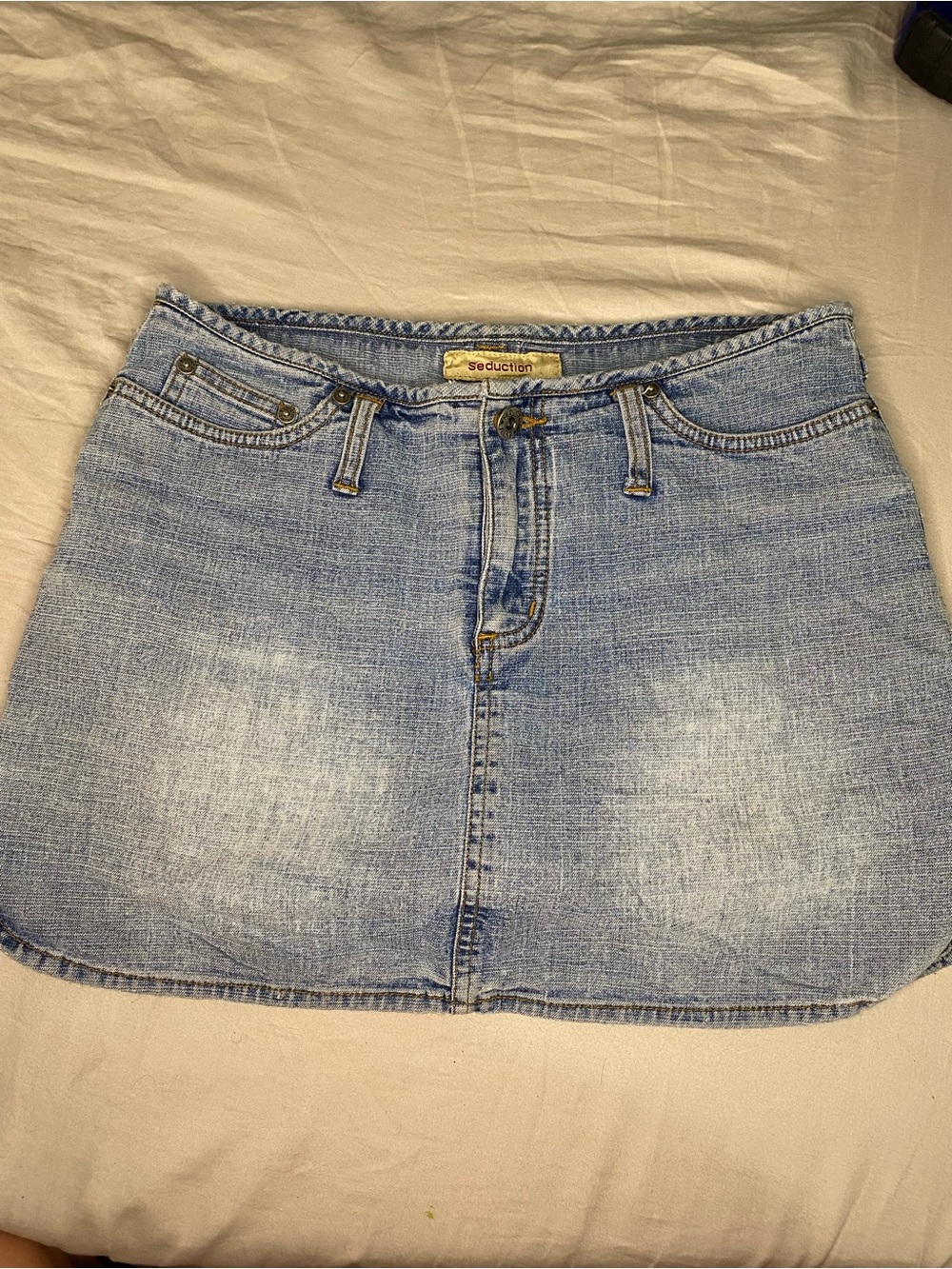 vintage Y2K Seduction denim mini skirt